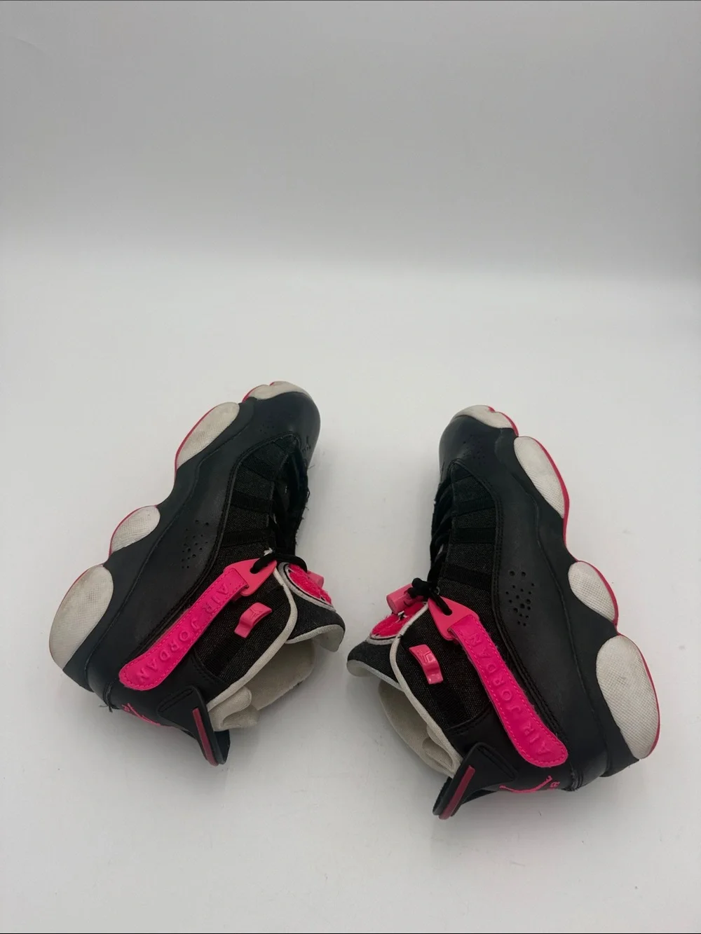 Nike air Jordan 6 rings Black Pink High-Top Basketball Shoes youth 4.5 retro